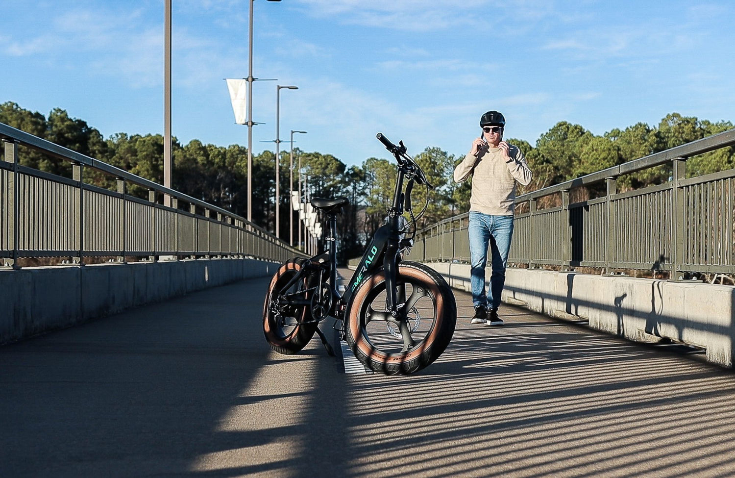 Man using an Emerald Ebike for his commute