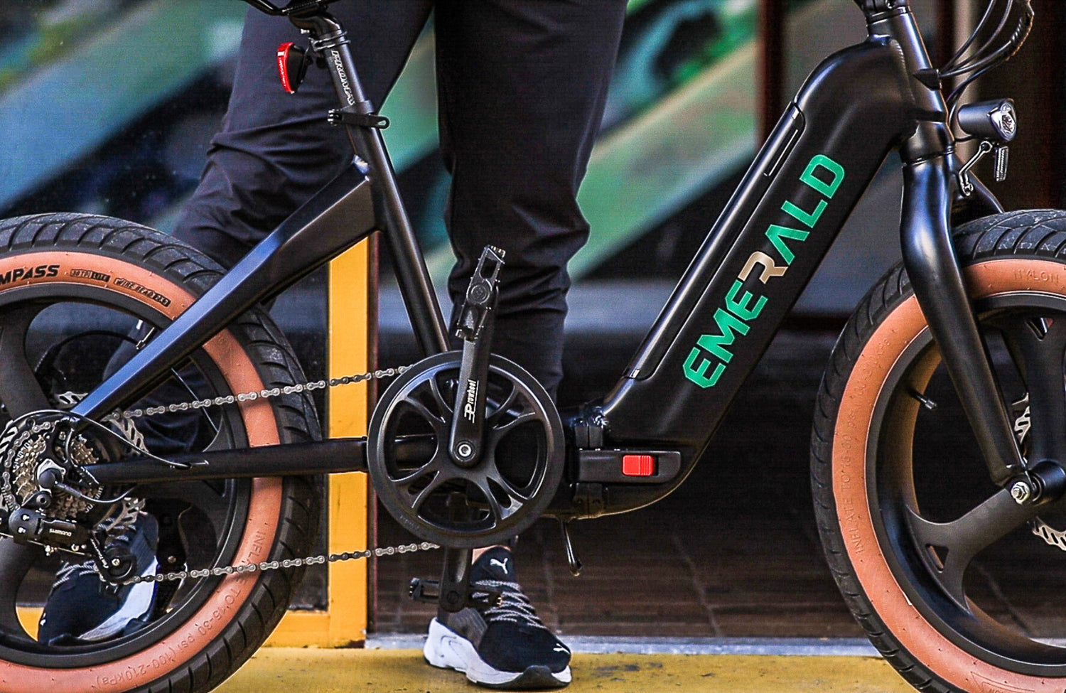 Someone about to ride an Emerald eBike
